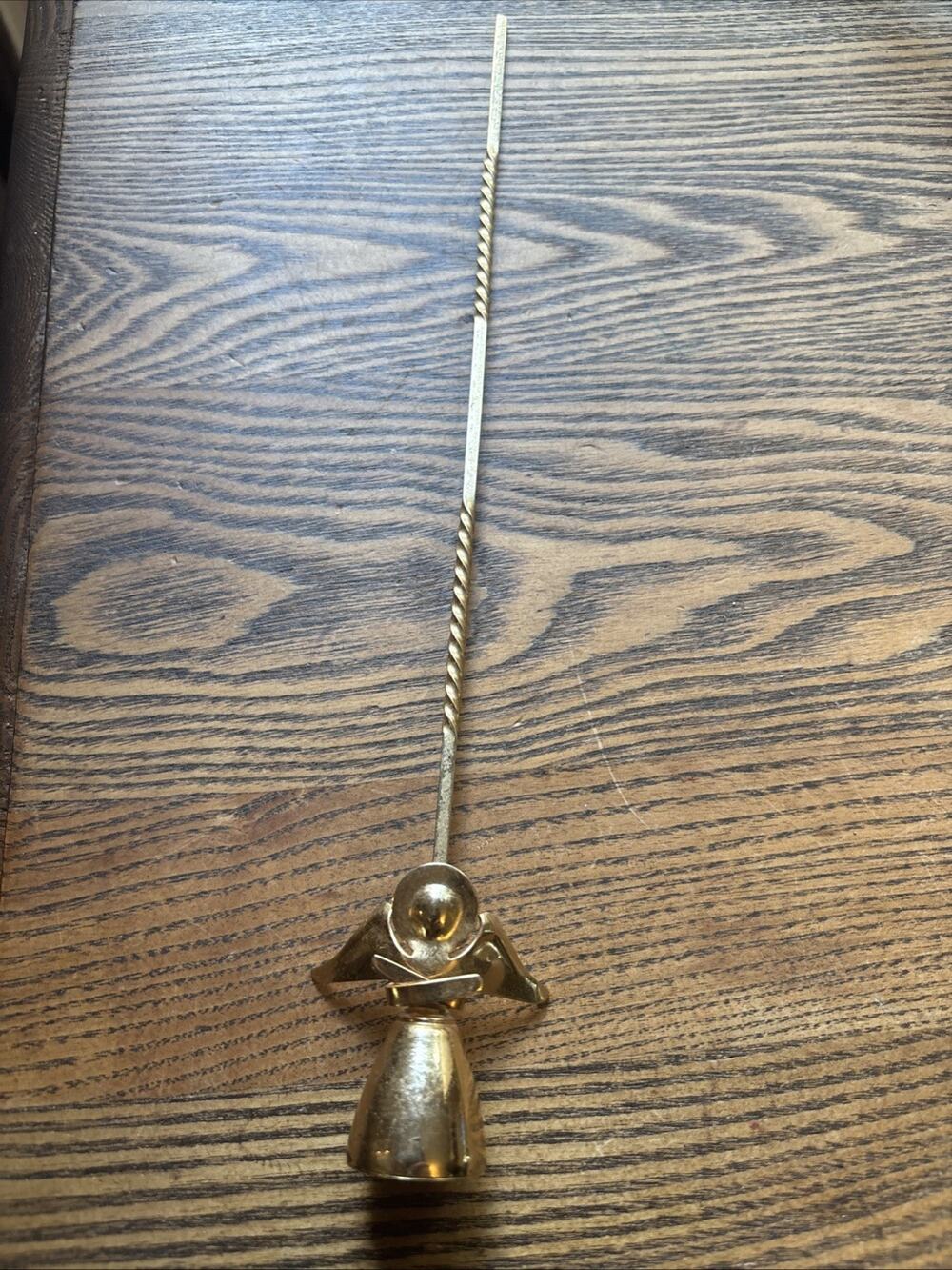 Vintage Gold Plated Napier Angel 10" Long Candle Snuffer